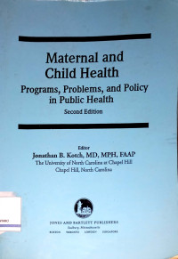 Image of Maternal and Child Health: Programs, Problems, and Policy in Public Health