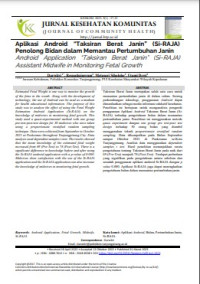 Image of [E-Journal] : Aplikasi  Android  “Taksiran  Berat  Janin”  (Si-RAJA) Penolong Bidan dalam Memantau Pertumbuhan Janin